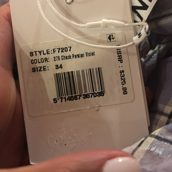 GANNO | Seersucker Plaid Midi Dress In Check Persian Violet Size 34 - Picture 8 of 9